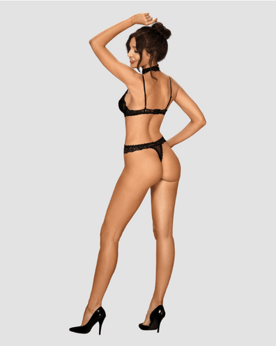 Body Claudusia – lenjerie seducătoare transparentă cu decolteu sexy si dantelă, L/XL negru SOLLUXE Every box holds joy - unbox it!